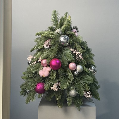 Ёлочка с розовым декором S