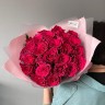 Букет из 25 ярко-розовых роз 50см (Иран)