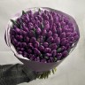 Букет из 101 фиолетового тюльпана