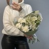 Белый дуо-букет альстромерий и гвоздик S