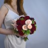 Свадебный букет невесты в оттенках бордо
