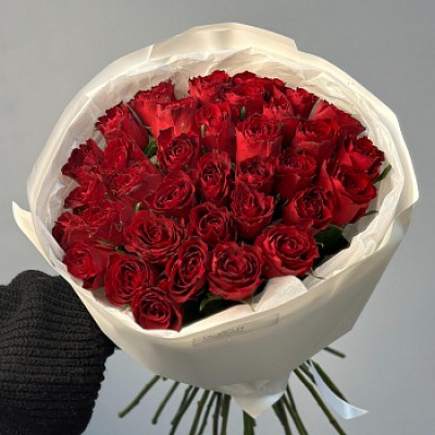 Букет из 35 красных роз 50см (Иран)