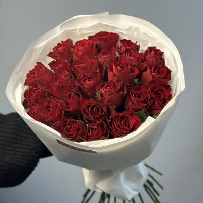 Букет из 25 красных роз 50см (Иран)