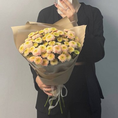 Букет из 9 кустовых хризантем Dusty Red