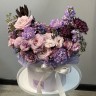 Букет в шляпной коробке Purple Mist