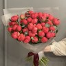 Букет из 35 пионов Coral Sunset и эвкалипта
