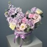 Букет в шляпной коробке Purple Dream L