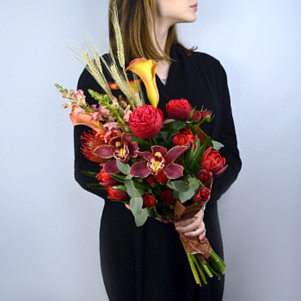 Сборный букет Пламенный