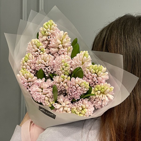 Букет из 15 розовых гиацинтов