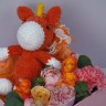 Цветочная композиция с единорогом и маршмеллоу