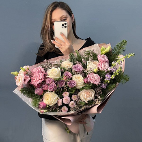 Лиловый зимний букет L