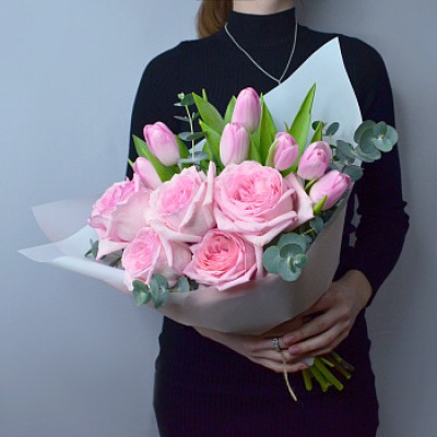 Сборный букет Розовый дуэт