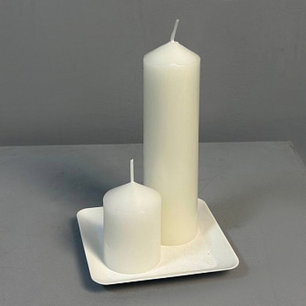 Интерьерные свечи (2 шт) с подсвечником