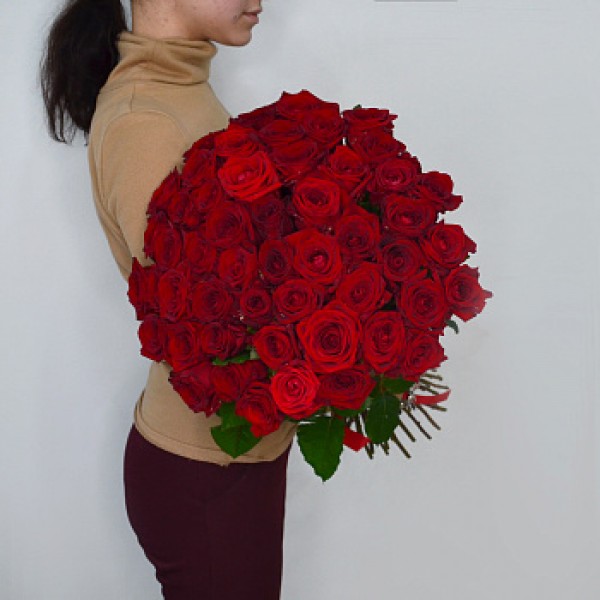 Букет из 51 красной розы 60см (Местная)