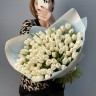 Букет из 101 белого тюльпана