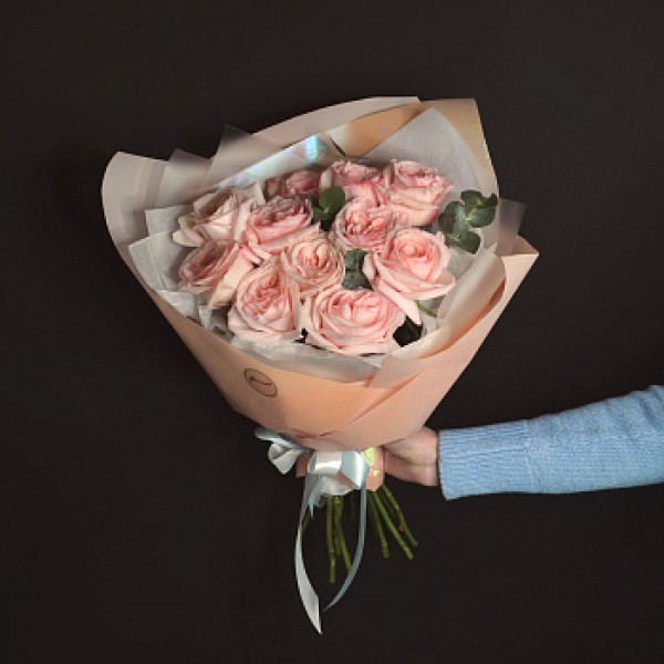 Букет пионовидных роз Pink O'Hara премиум