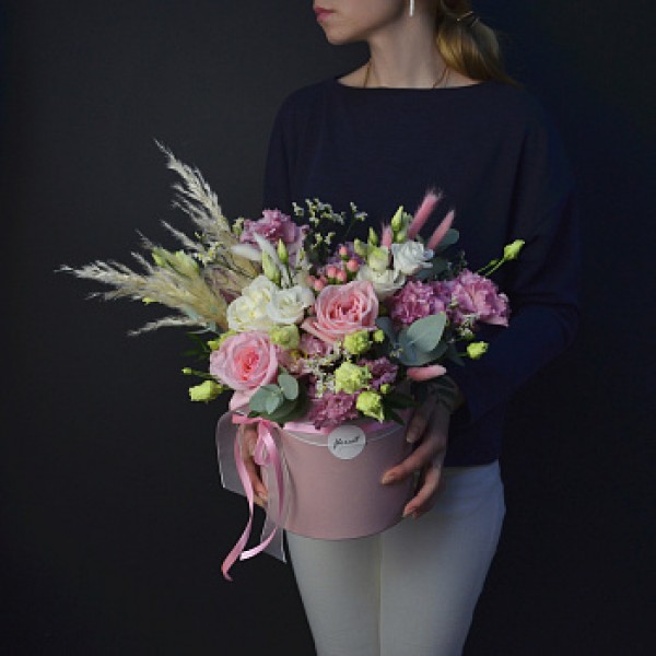 Букет в коробке Sweet pink
