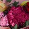 Сборный букет Бордовый с гортензией