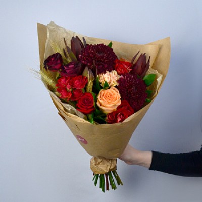 Сборный букет Бордо