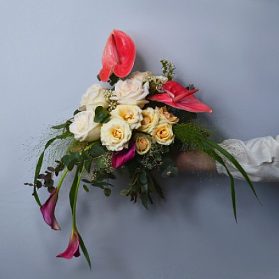 Свадебный букет с антуриумом